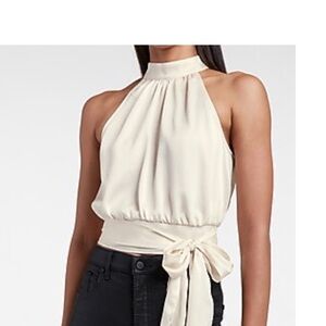 Express Cream Halter Top